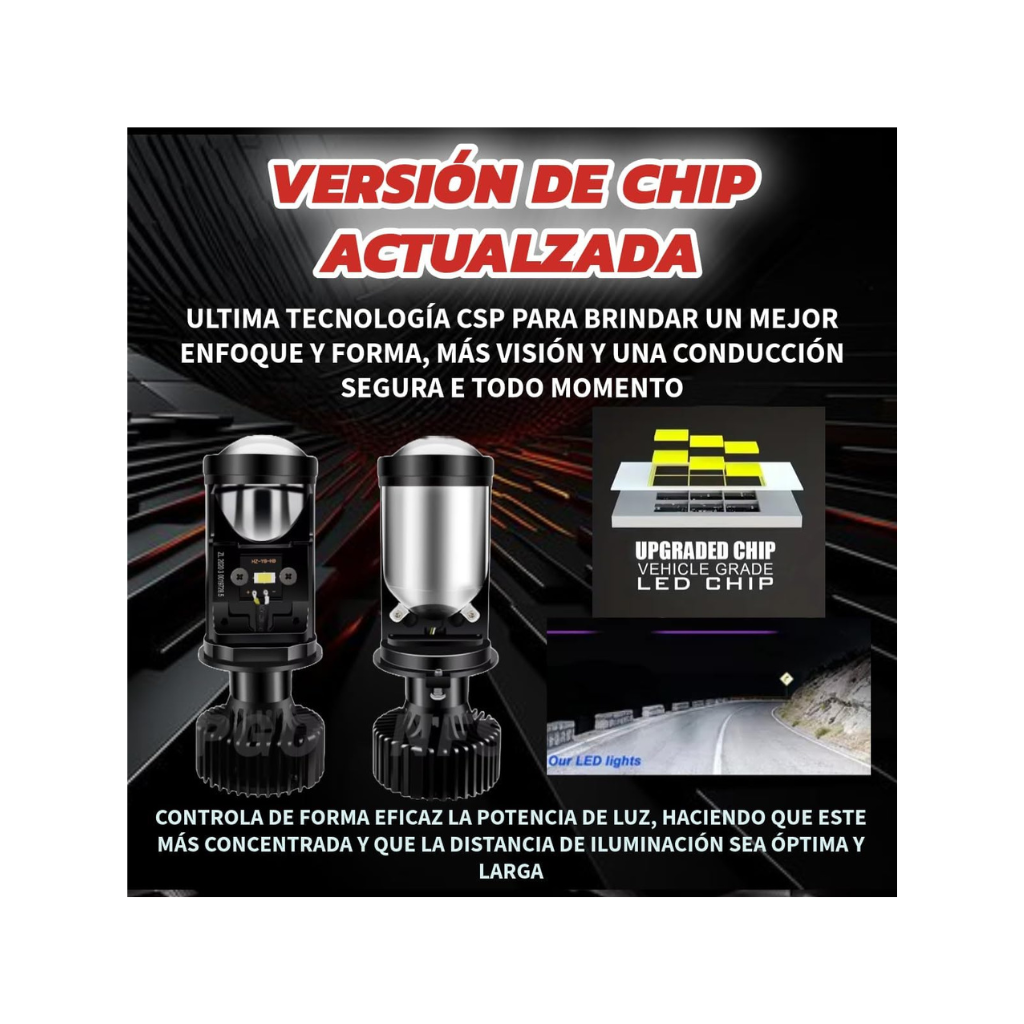 Focos Led Y6 Lupa H4 100W - Focos led