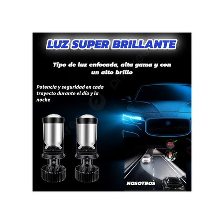 Focos Led Y6 Lupa H4 100W - Focos led